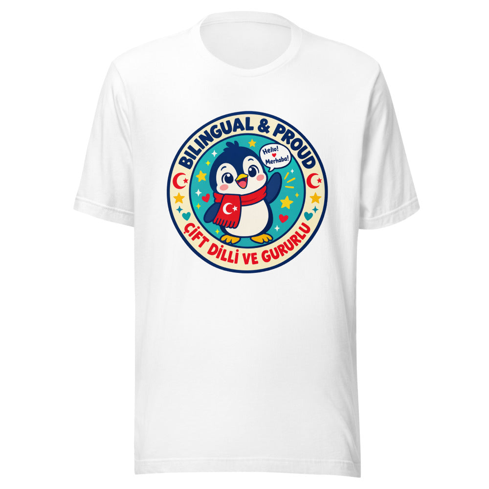 Bilingual & Proud Unisex T-Shirt, Roots & Talks - White