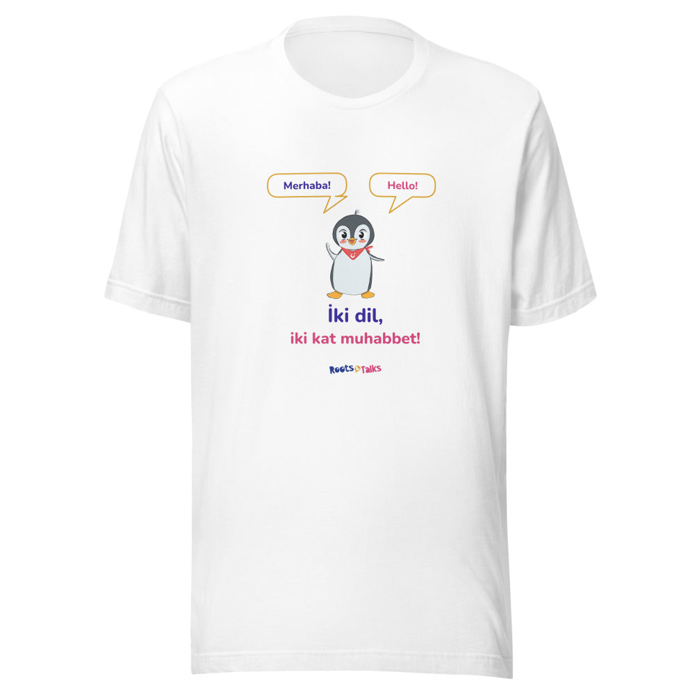 İki Dil, İki Kat Muhabbet Unisex T-Shirt, Roots & Talks - White