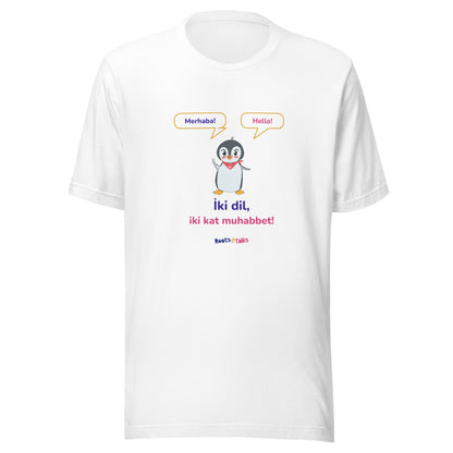 İki Dil, İki Kat Muhabbet Unisex T-Shirt, Roots & Talks - White