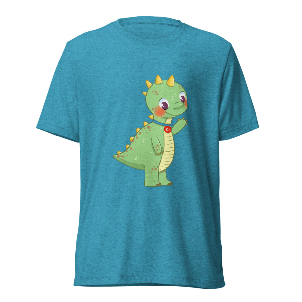 Dino Dinosaur Unisex Tri-Blend T-Shirt, Roots & Talks - Aqua Triblend