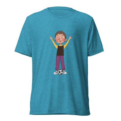 Gazi Character Unisex Tri-Blend T-Shirt, Roots & Talks - Aqua Triblend