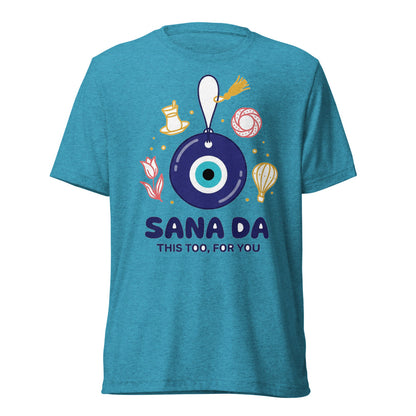 Sana Da Unisex Tri-Blend T-Shirt, Roots & Talks - Aqua Triblend