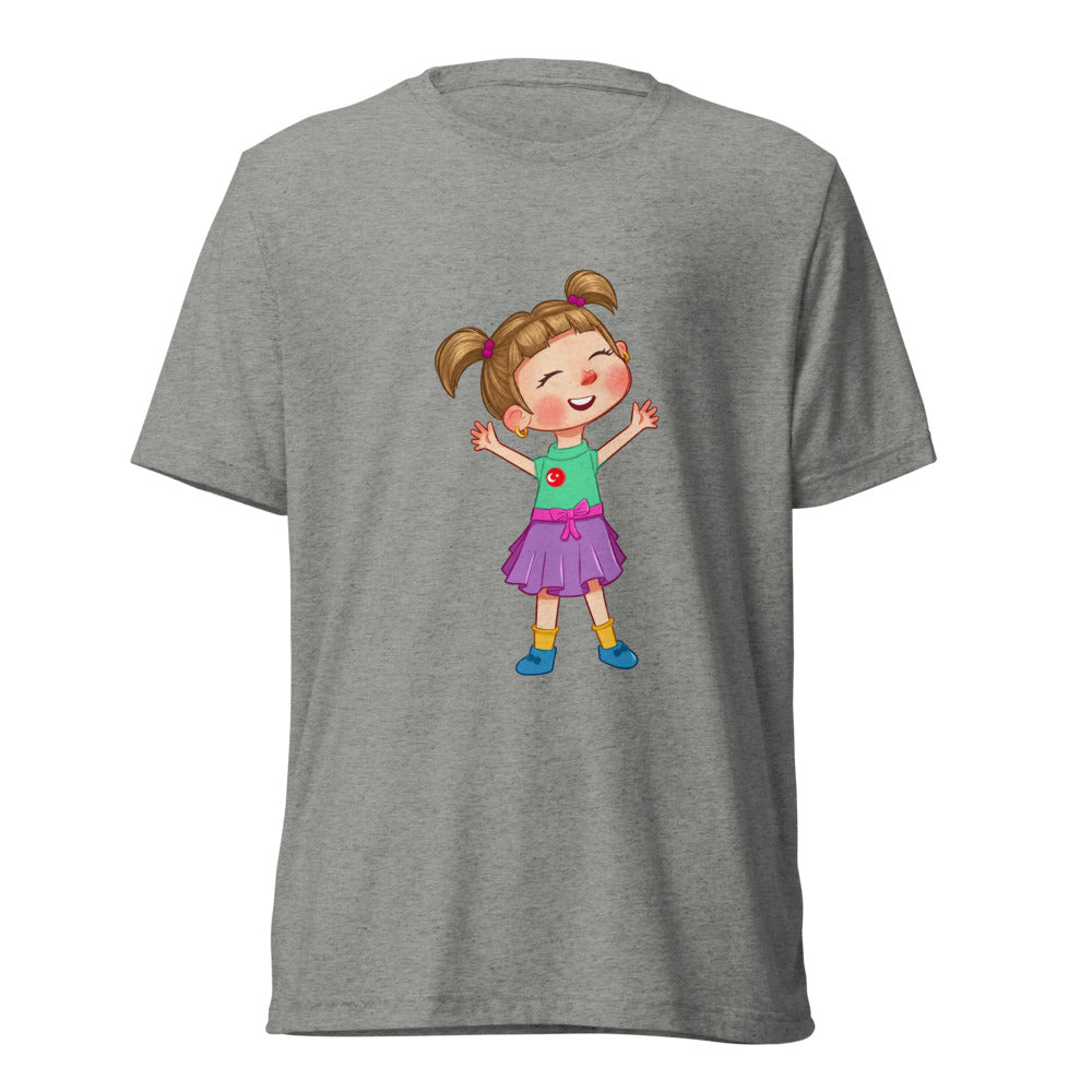 Ela Character Unisex Tri-Blend T-Shirt, Roots & Talks - Athletic Grey Triblend