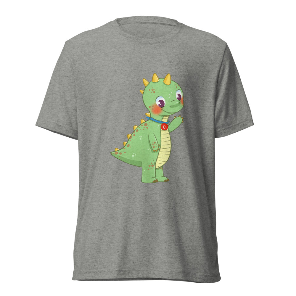 Dino Dinosaur Unisex Tri-Blend T-Shirt, Roots & Talks - Athletic Grey Triblend