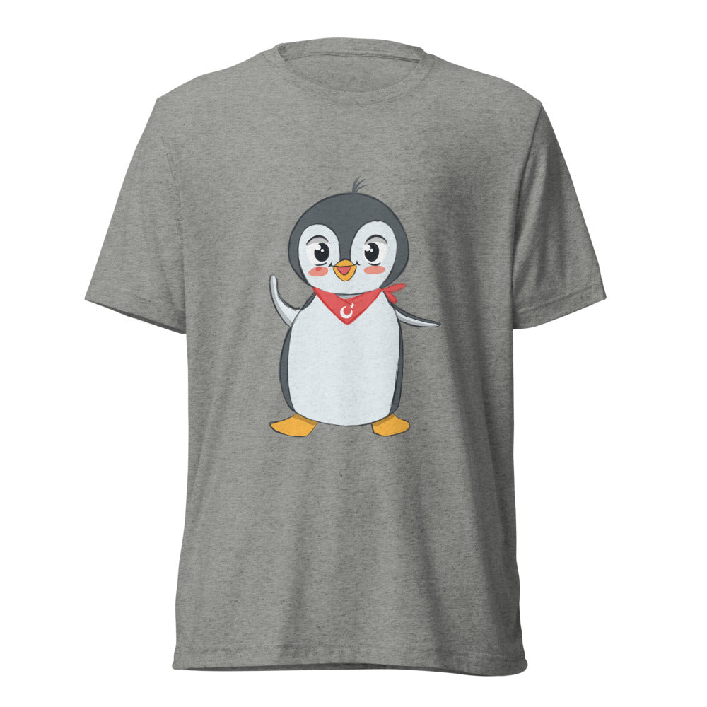 Pingucan Penguin Unisex Tri-Blend T-Shirt, Roots & Talks - Athletic Grey Triblend
