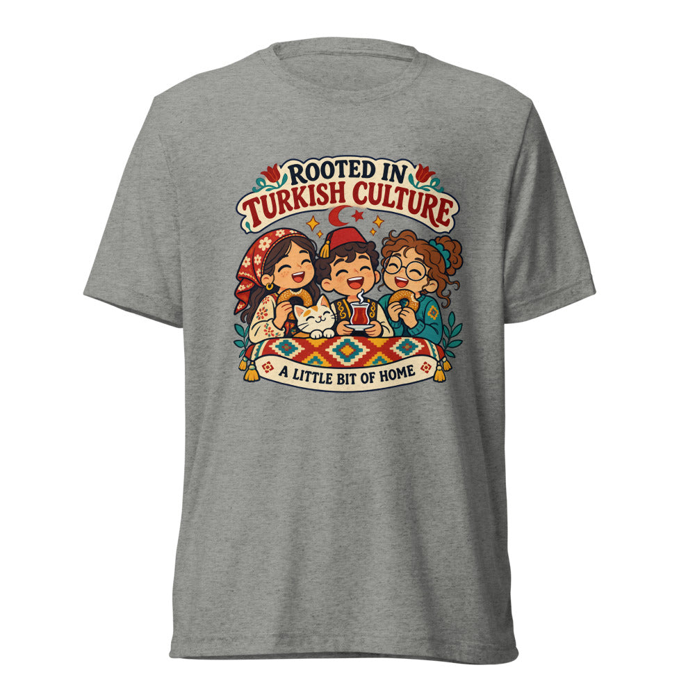 Rooted in Turkish Culture Unisex Tri-Blend T-Shirt, Roots & Talks - Athletic Grey Triblend