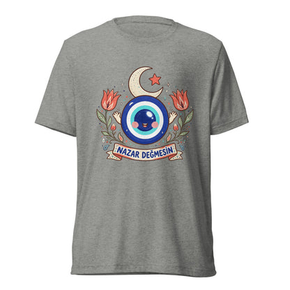 Nazar Değmesin Unisex Tri-Blend T-Shirt, Roots & Talks - Athletic Grey Triblend