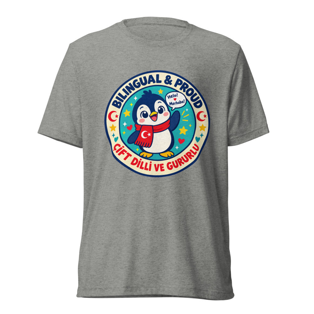 Bilingual & Proud Unisex Tri-Blend T-Shirt, Roots & Talks - Athletic Grey Triblend