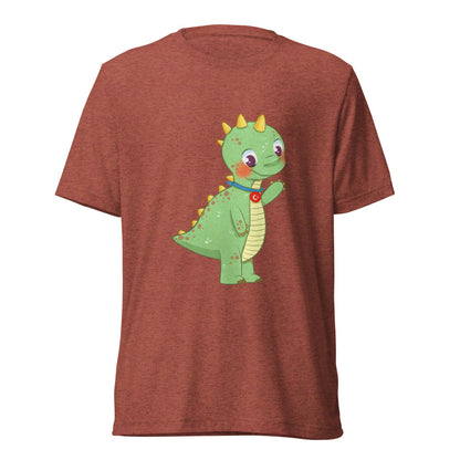Dino Dinosaur Unisex Tri-Blend T-Shirt, Roots & Talks - Clay Triblend