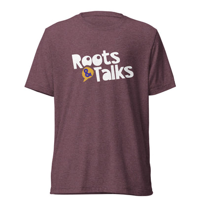 Roots & Talks Logo Unisex Tri-Blend T-Shirt - Maroon Triblend