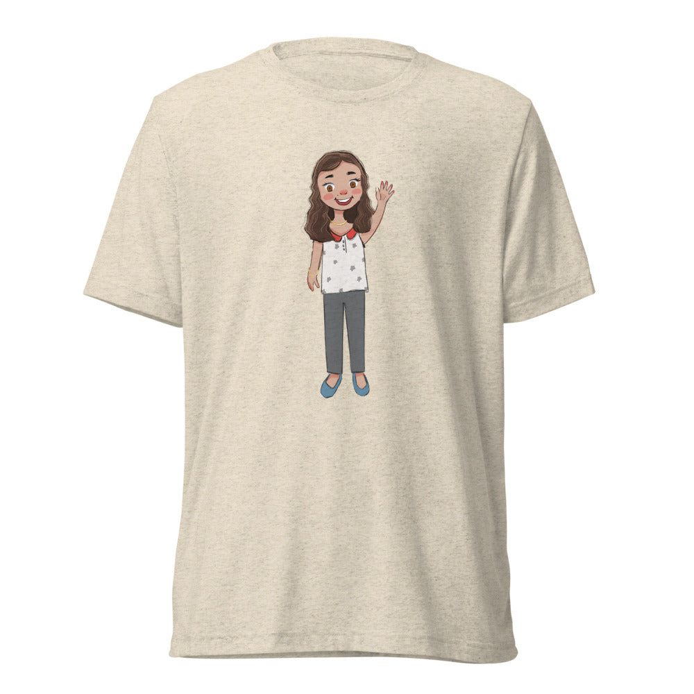 Defne Character Unisex Tri-Blend T-Shirt, Roots & Talks - Oatmeal Triblend