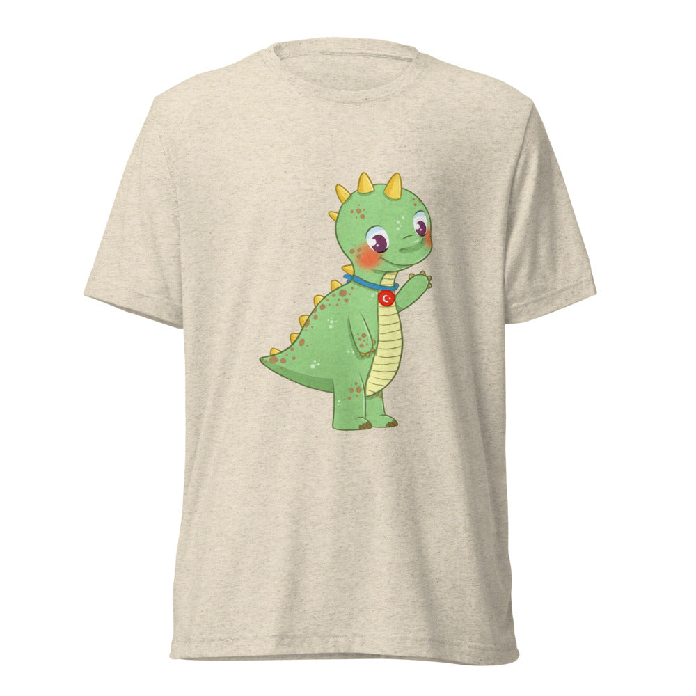 Dino Dinosaur Unisex Tri-Blend T-Shirt, Roots & Talks - Oatmeal Triblend