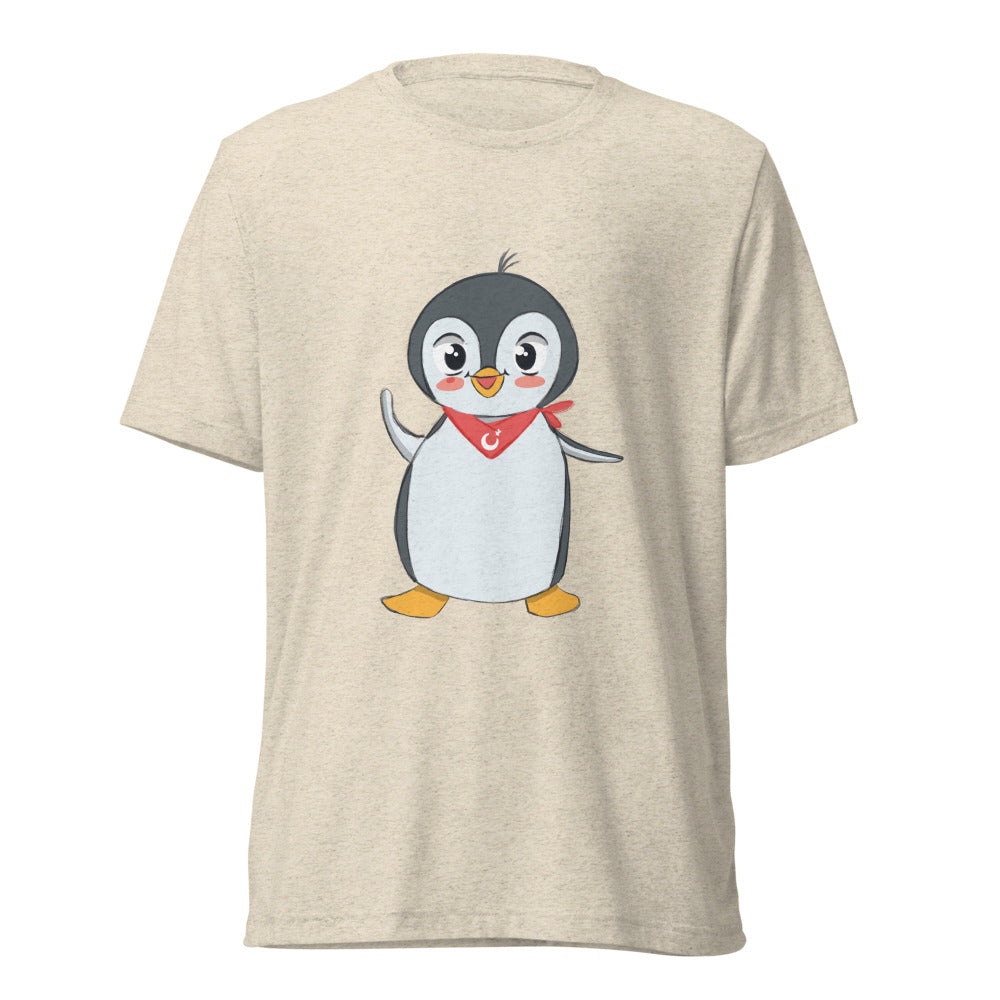 Pingucan Penguin Unisex Tri-Blend T-Shirt, Roots & Talks - Oatmeal Triblend
