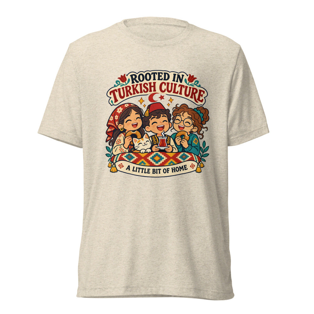 Rooted in Turkish Culture Unisex Tri-Blend T-Shirt, Roots & Talks - Oatmeal Triblend