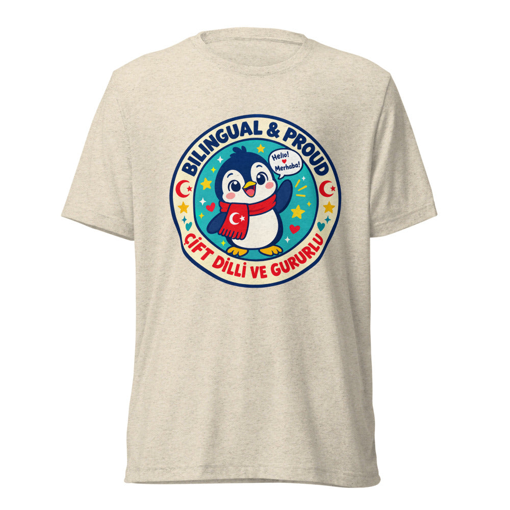Bilingual & Proud Unisex Tri-Blend T-Shirt, Roots & Talks - Oatmeal Triblend
