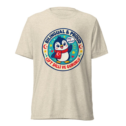 Bilingual & Proud Unisex Tri-Blend T-Shirt, Roots & Talks - Oatmeal Triblend
