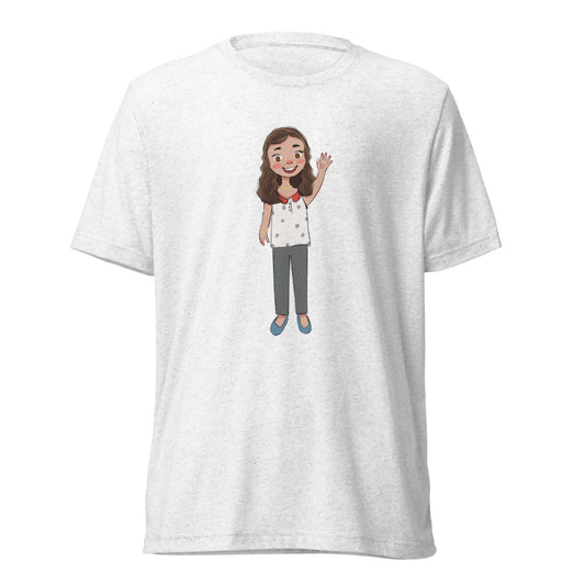 Defne Character Unisex Tri-Blend T-Shirt, Roots & Talks - Solid White Triblend