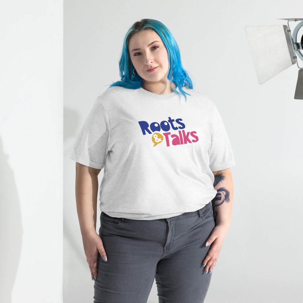 Roots & Talks Logo Unisex Tri-Blend T-Shirt - lifestyle photo 2