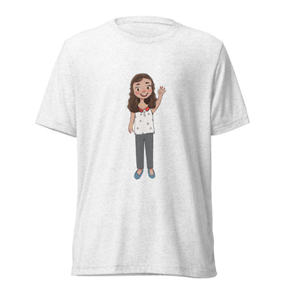 Defne Character Unisex Tri-Blend T-Shirt, Roots & Talks - Solid White Triblend