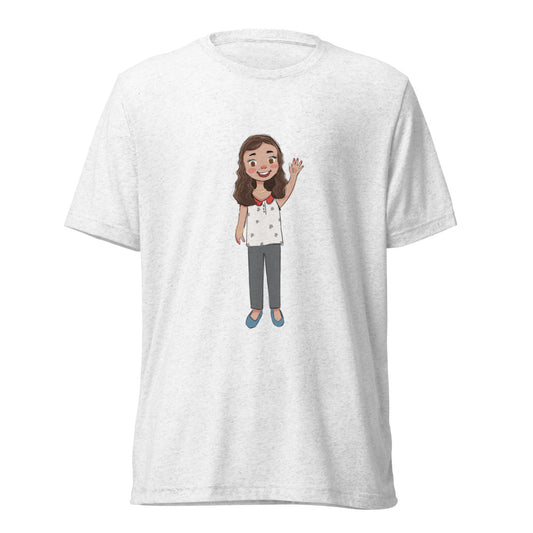 Defne Character Unisex Tri-Blend T-Shirt, Roots & Talks - Solid White Triblend