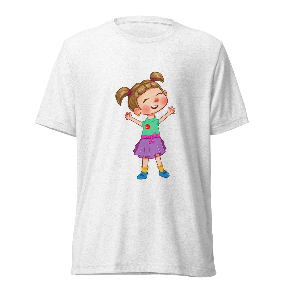 Ela Character Unisex Tri-Blend T-Shirt, Roots & Talks - Solid White Triblend