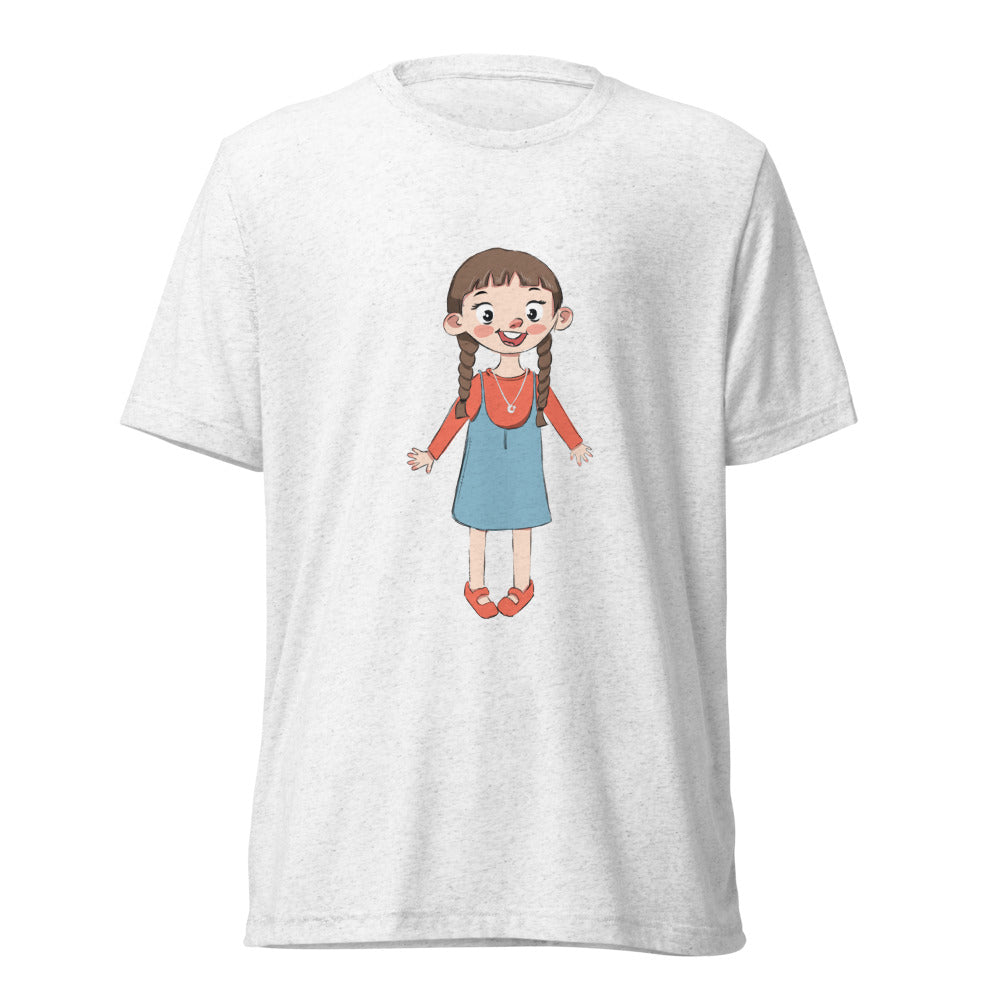 Eylül Character Unisex Tri-Blend T-Shirt, Roots & Talks - Solid White Triblend