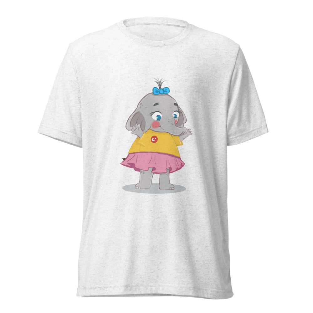 Filiz Elephant Unisex Tri-Blend T-Shirt, Roots & Talks - Solid White Triblend