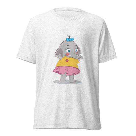 Filiz Elephant Unisex Tri-Blend T-Shirt, Roots & Talks - Solid White Triblend