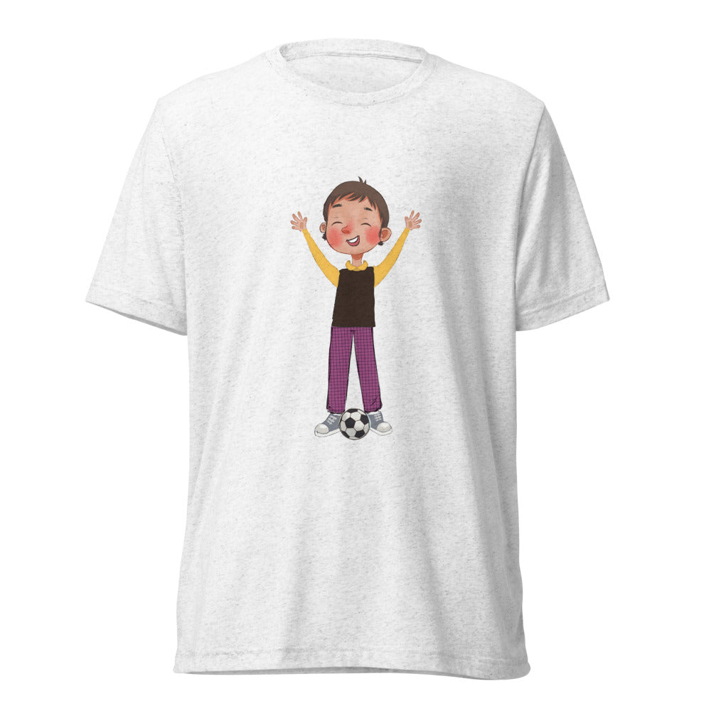 Gazi Character Unisex Tri-Blend T-Shirt, Roots & Talks - Solid White Triblend
