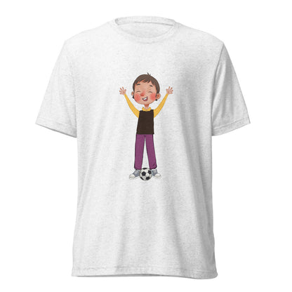 Gazi Character Unisex Tri-Blend T-Shirt, Roots & Talks - Solid White Triblend