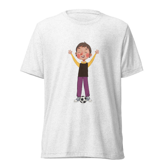 Gazi Character Unisex Tri-Blend T-Shirt, Roots & Talks - Solid White Triblend