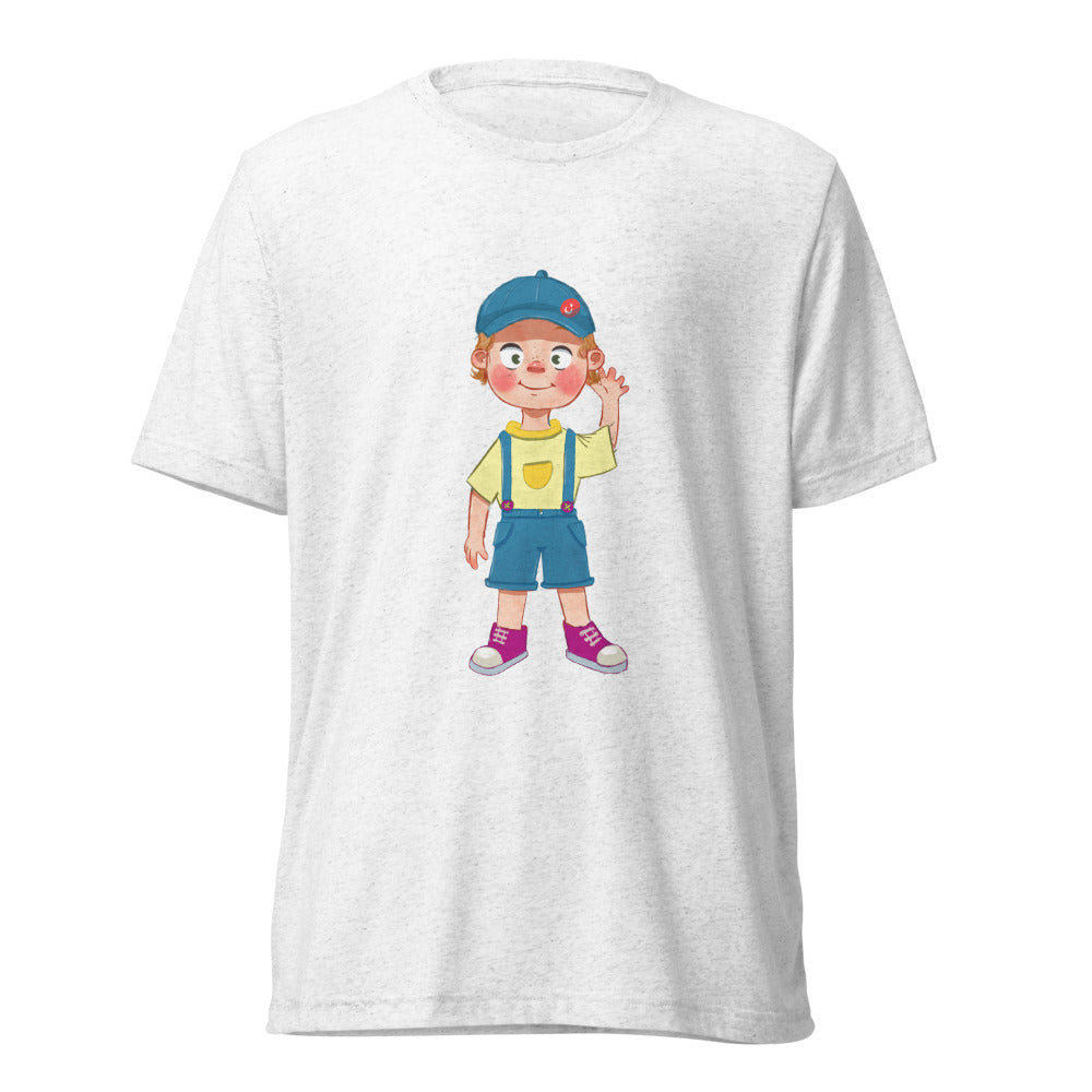 Giray Character Unisex Tri-Blend T-Shirt, Roots & Talks - Solid White Triblend