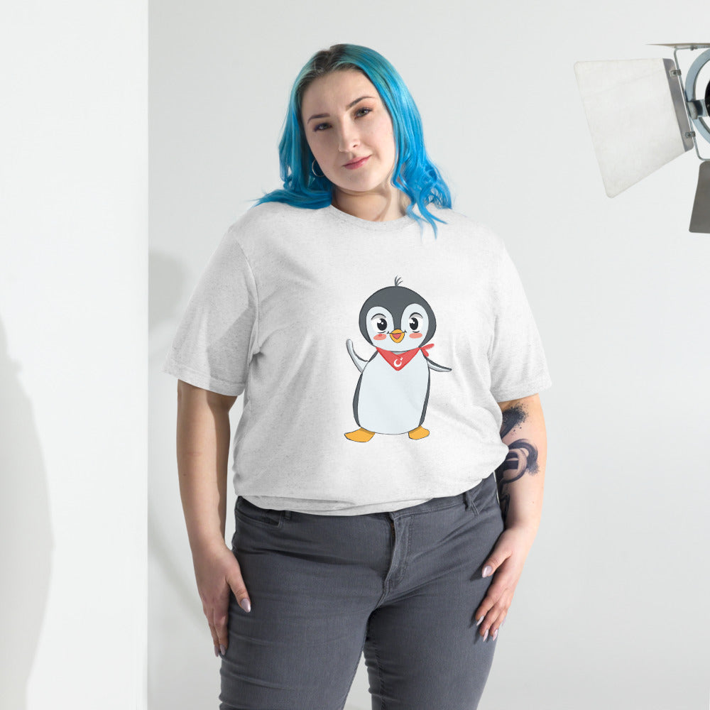 Pingucan Penguin Unisex Tri-Blend T-Shirt, Roots & Talks - lifestyle photo 2