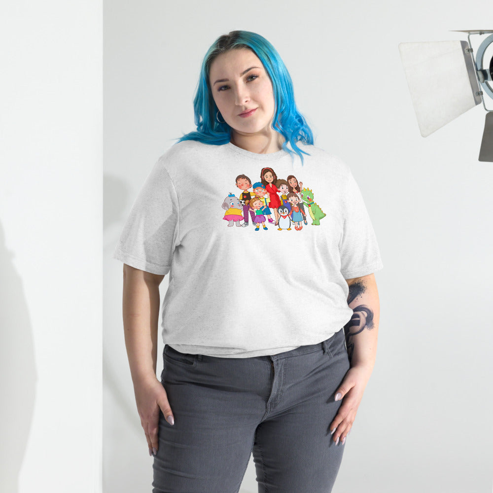 All the Characters Together Unisex Tri-Blend T-Shirt, Roots & Talks - lifestyle photo 2