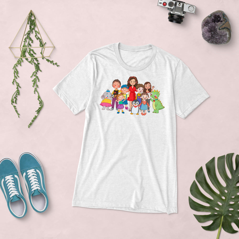 All the Characters Together Unisex Tri-Blend T-Shirt, Roots & Talks - lifestyle photo 1