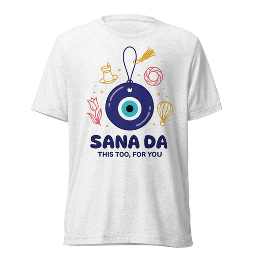 Sana Da Unisex Tri-Blend T-Shirt, Roots & Talks - Solid White Triblend