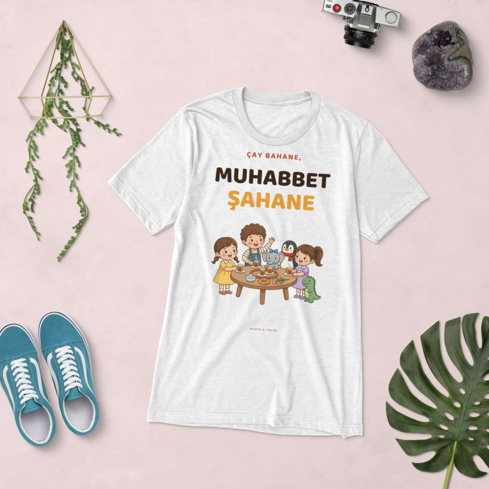 Çay Bahane, Muhabbet Şahane Unisex Tri-Blend T-Shirt, Roots & Talks - lifestyle photo 1