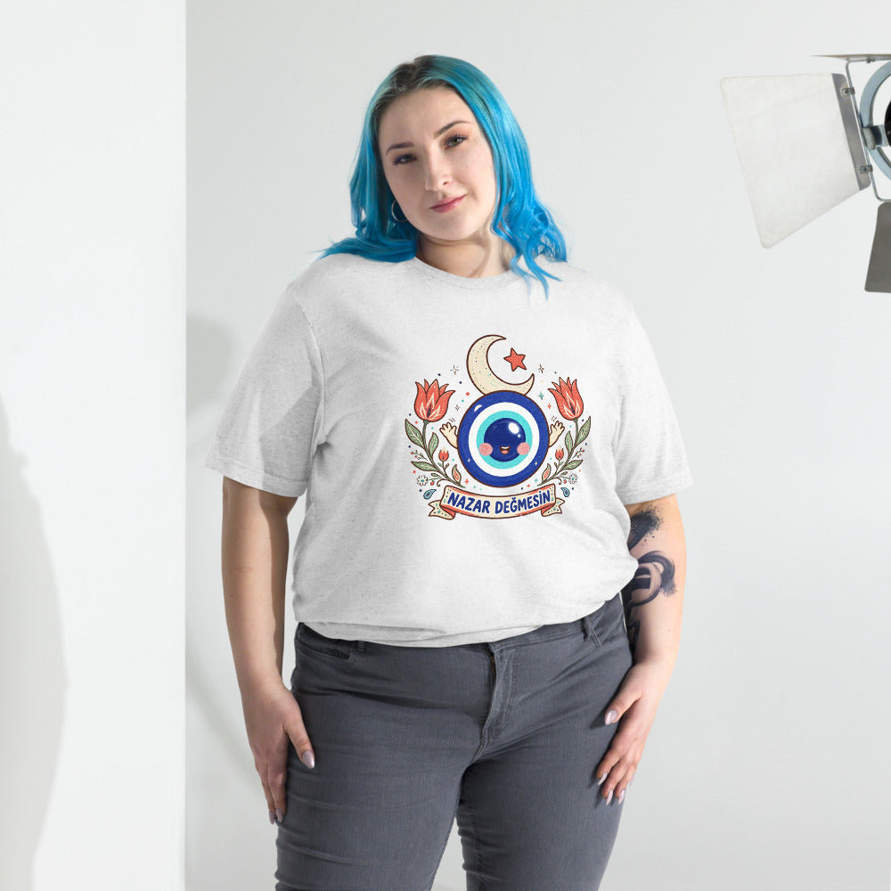 Nazar Değmesin Unisex Tri-Blend T-Shirt, Roots & Talks - lifestyle photo 2