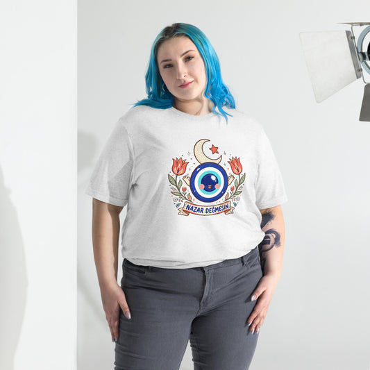 Nazar Değmesin Unisex Tri-Blend T-Shirt, Roots & Talks - lifestyle photo 2