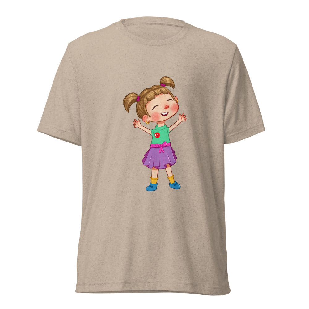 Ela Character Unisex Tri-Blend T-Shirt, Roots & Talks - Tan Triblend