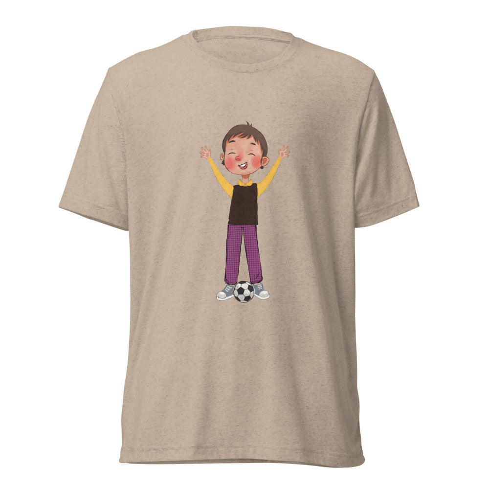Gazi Character Unisex Tri-Blend T-Shirt, Roots & Talks - Tan Triblend