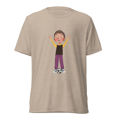 Gazi Character Unisex Tri-Blend T-Shirt, Roots & Talks - Tan Triblend