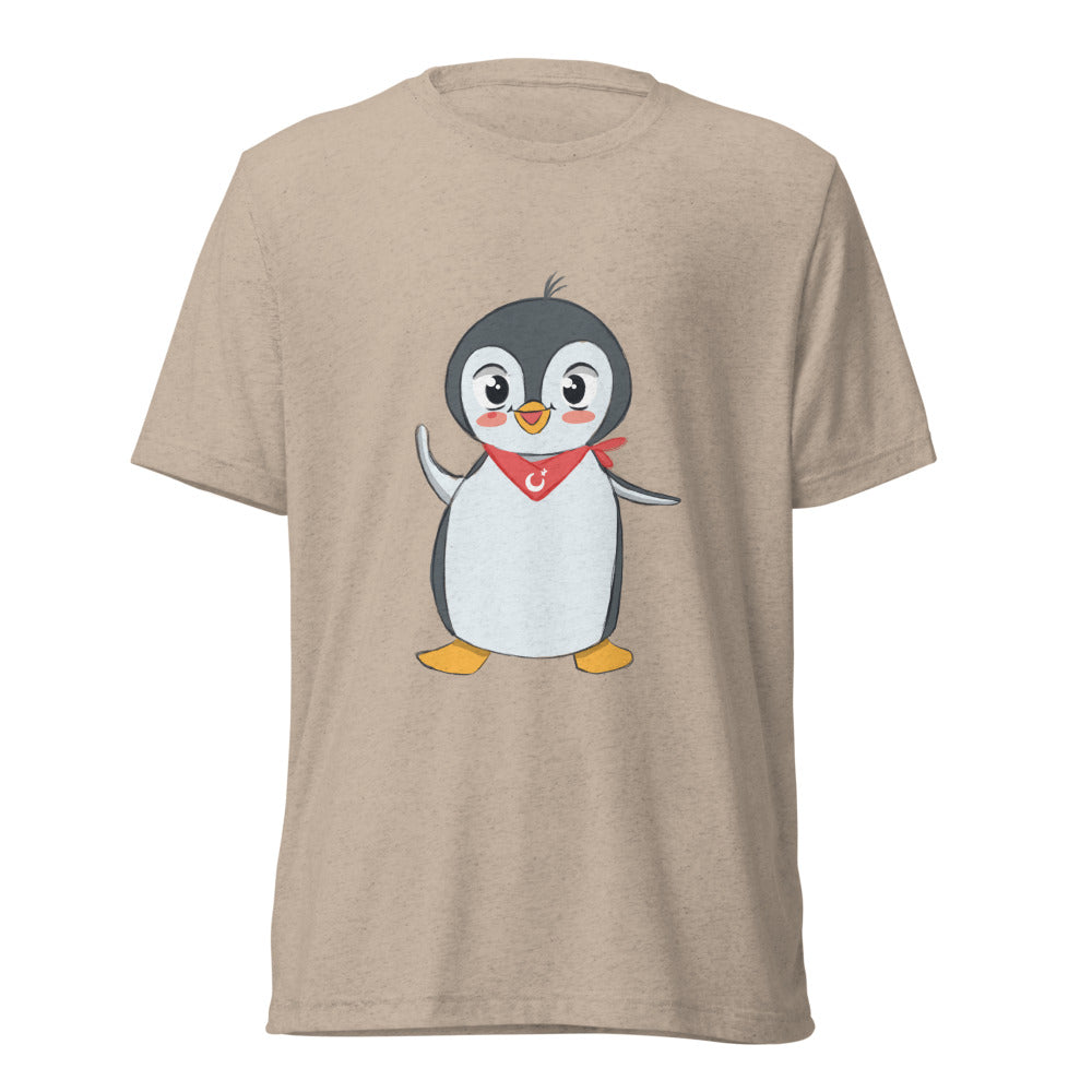 Pingucan Penguin Unisex Tri-Blend T-Shirt, Roots & Talks - Tan Triblend