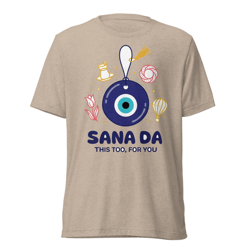 Sana Da Unisex Tri-Blend T-Shirt, Roots & Talks - Tan Triblend