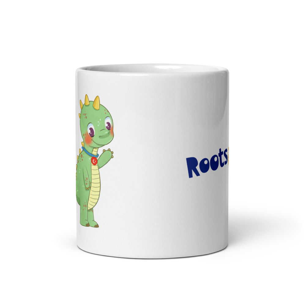 Dino Dinosaur Mug, 11 oz, Roots & Talks - Front view