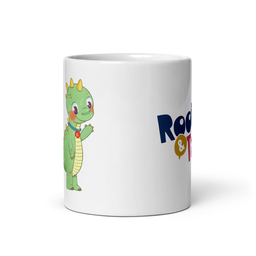 Dino Dinosaur Mug, 11 oz, Roots & Talks - Front view
