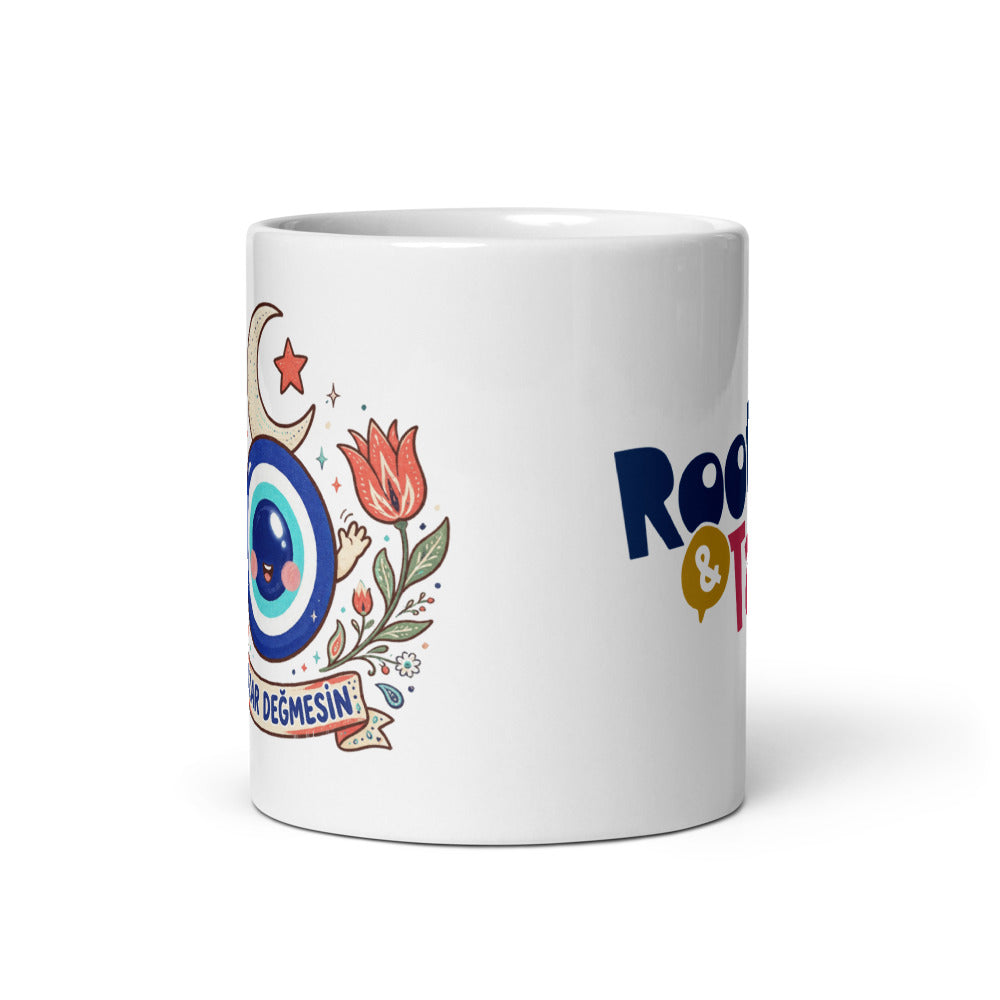 Nazar Değmesin Mug, 11 oz, Roots & Talks - Front view