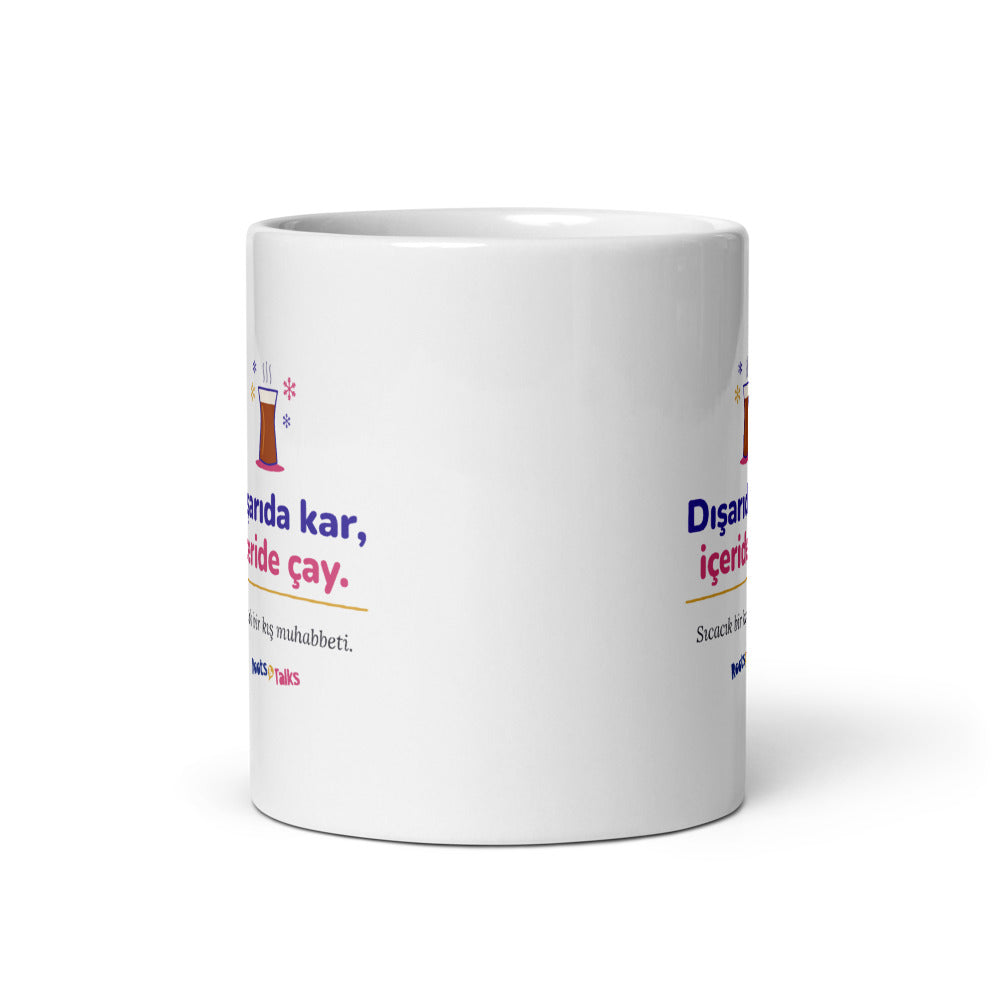 Dışarıda Kar, İçeride Çay Mug, 11 oz, Roots & Talks - Front view