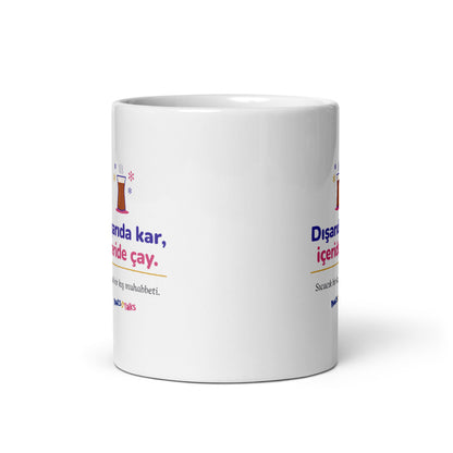 Dışarıda Kar, İçeride Çay Mug, 11 oz, Roots & Talks - Front view