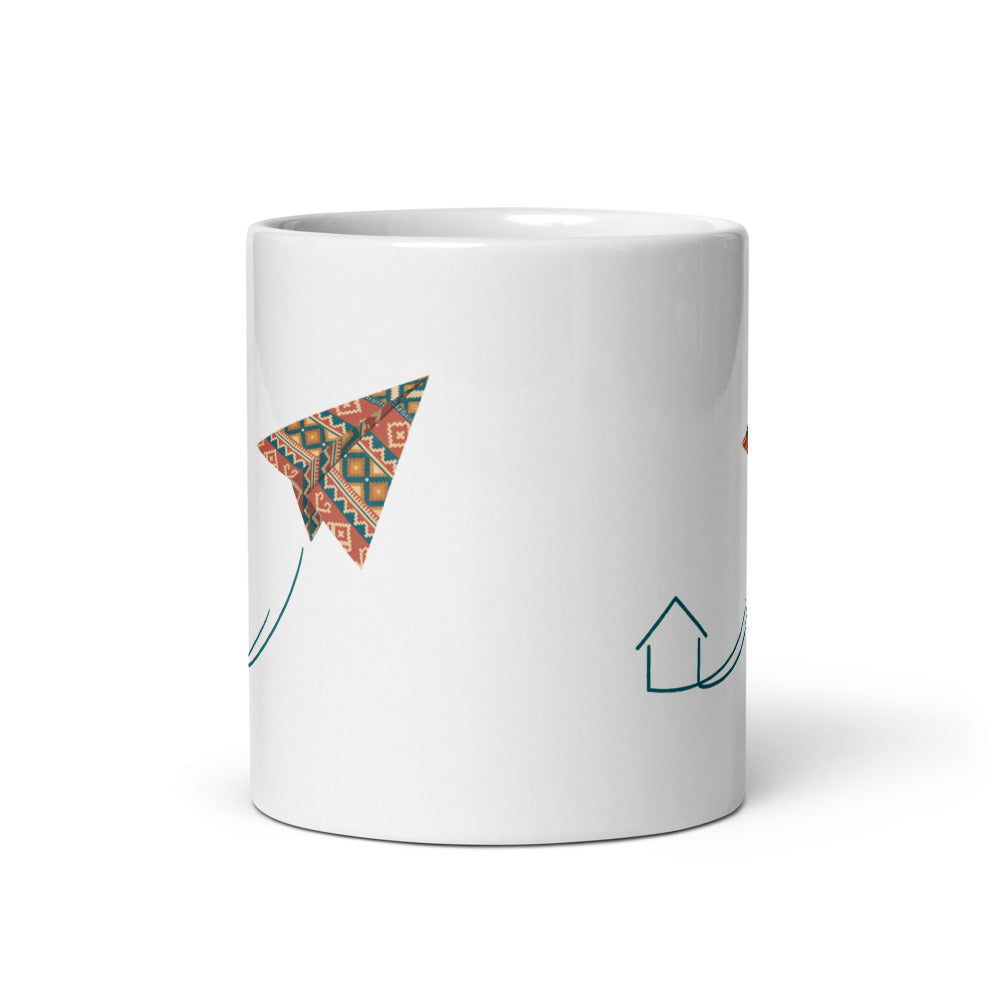 Kilim Flight Mug, 11 oz, Roots & Talks - Front view